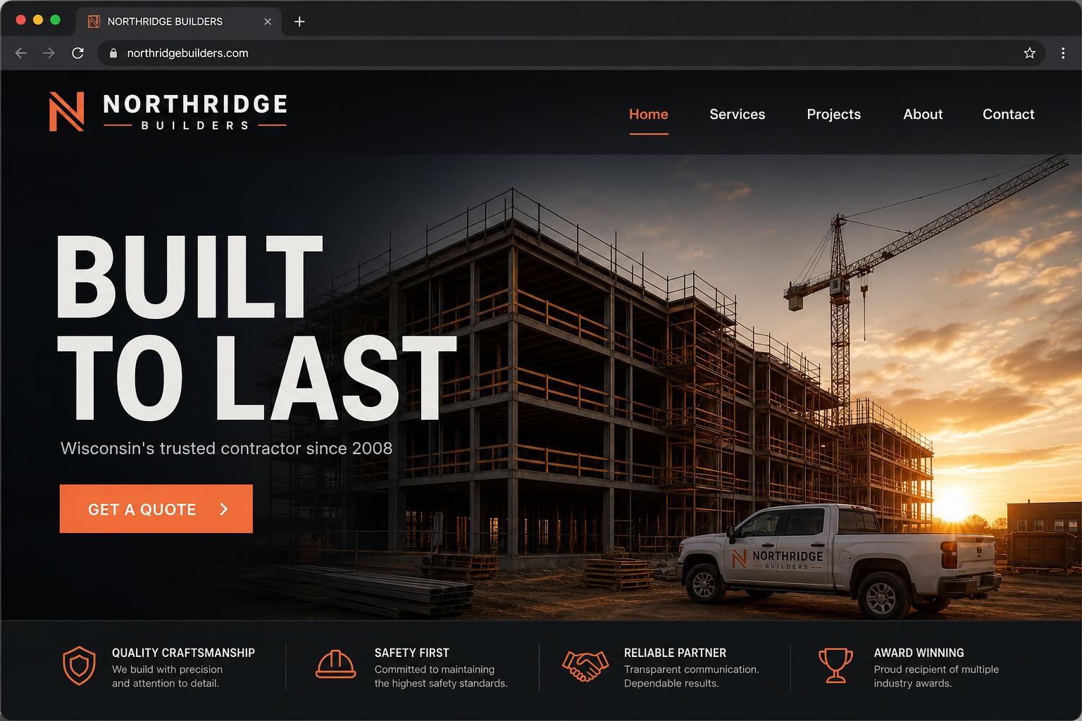 Northridge Builders website preview