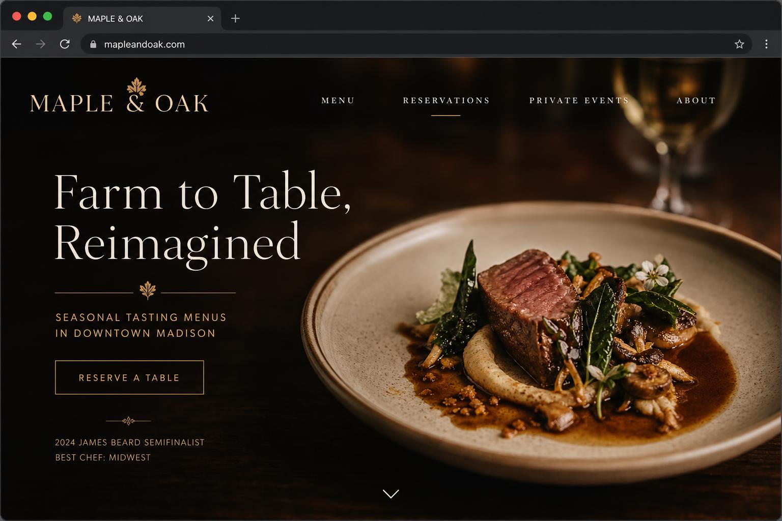 Maple & Oak website preview
